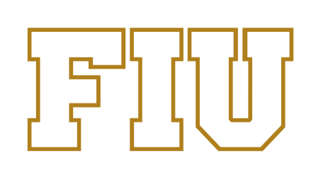 FIU acronym mark, gold outline variant, cell 43