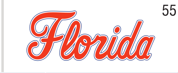 Florida script, orange/white outline on white variant, cell 55
