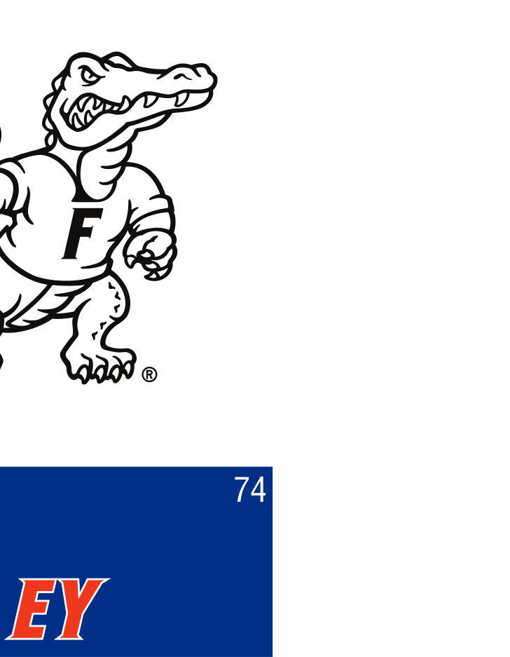 Scared Money wordmark, with Gator head on blue variant, cell 74