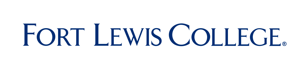 Fort Lewis College wordmark, horizontal serif, blue variant, cell 74