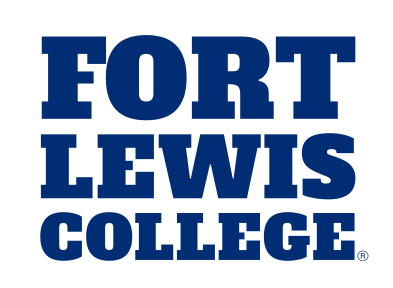 Fort Lewis College wordmark, stacked bold, blue variant, cell 86