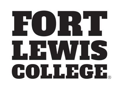 Fort Lewis College wordmark, stacked bold, black variant, cell 87