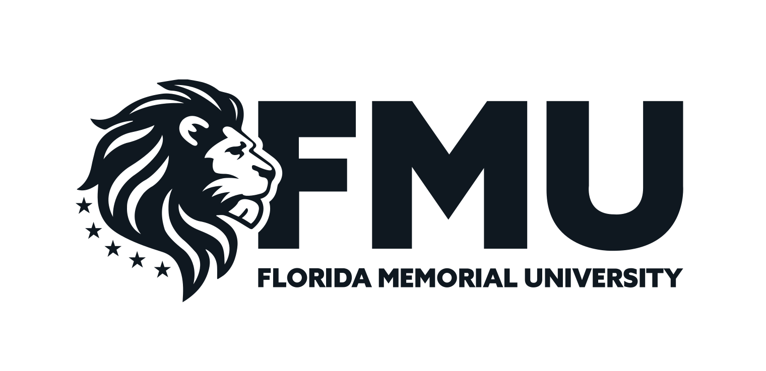 Florida Memorial University logo with FMU, black variant, cell 6