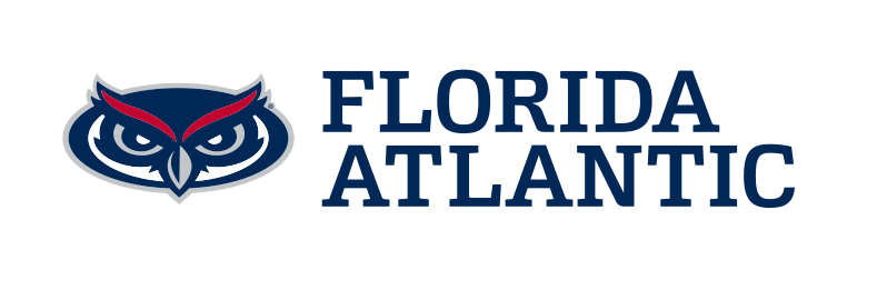 owl head wordmark lockup, horizontal short, blue on white variant, cell 23