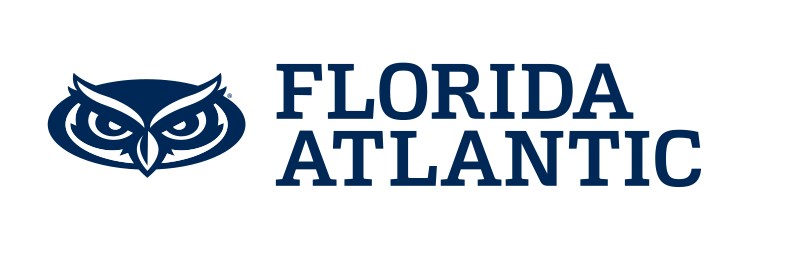 owl head wordmark lockup, horizontal short, blue on white variant, cell 25