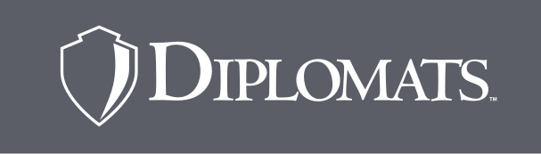 Diplomats wordmark with shield, black variant, cell 31