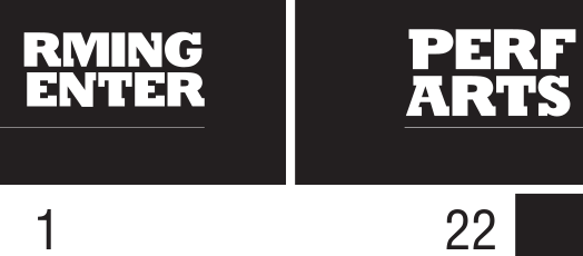 Performing Arts Center logo, red/black variant, cell 21