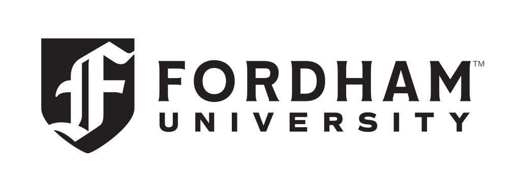 Fordham University logo, horizontal primary mark (academy), black variant, cell 11