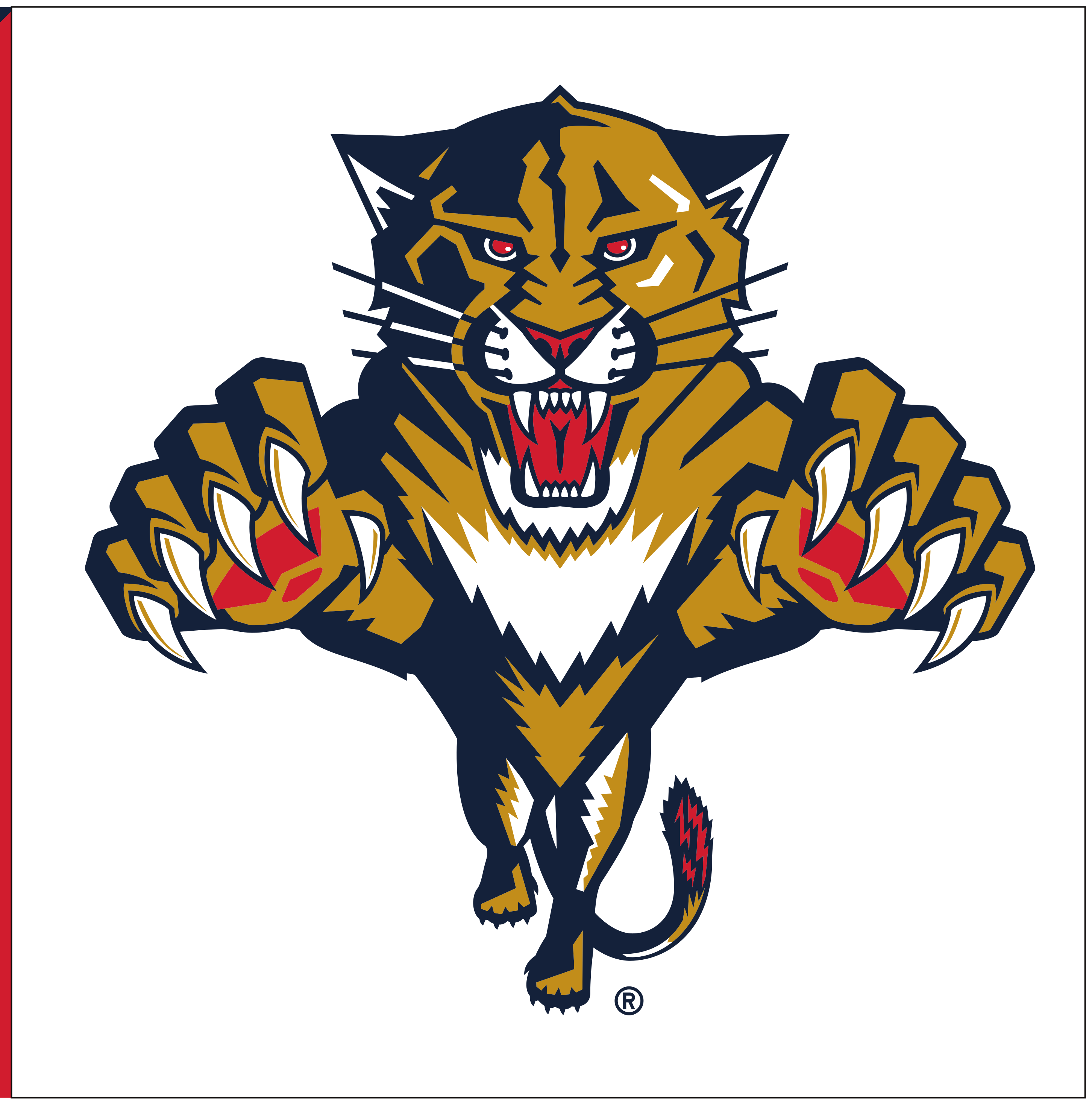 Florida Panthers secondary logo, full color with registered trademark symbol variant