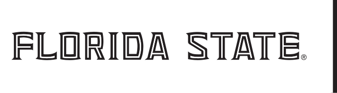 FLORIDA STATE wordmark, black/white on white variant, cell 17