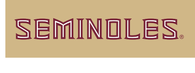 SEMINOLES wordmark, garnet/gold on gold variant, cell 20