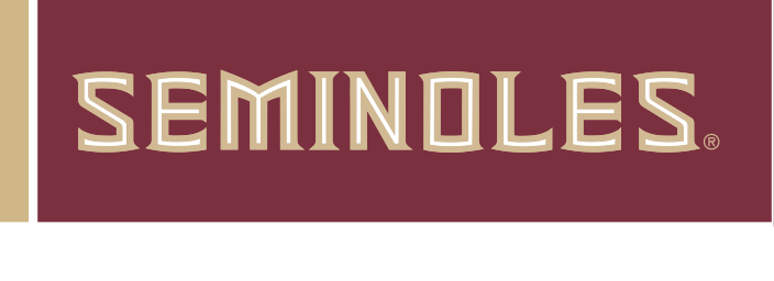 SEMINOLES wordmark, garnet/gold on garnet variant, cell 21
