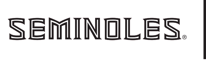 SEMINOLES wordmark, black/white on white variant, cell 23