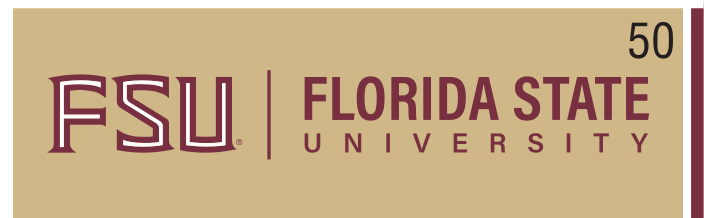 FSU institutional horizontal lockup, garnet on gold variant, cell 50