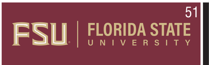 FSU institutional horizontal lockup, gold on garnet variant, cell 51