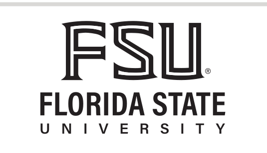 FSU institutional vertical lockup, black on white variant, cell 59