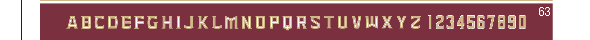 font system, gold on garnet variant, cell 63