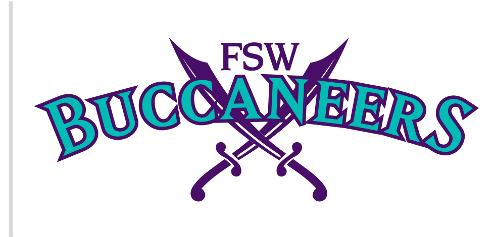 FSW Buccaneers wordmark with crossed swords, full color variant, cell 29