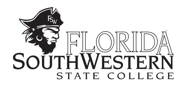 Florida SouthWestern State College, mascot head lockup black/white variant, cell 55