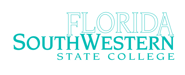 Florida SouthWestern State College, wordmark teal outline variant, cell 58