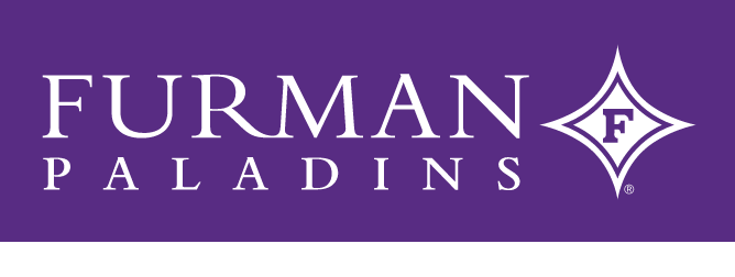 Furman Paladins Wordmark with Diamond F, white on purple variant, cell 10