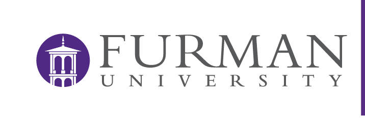 Furman University Wordmark with Bell Tower, purple on white variant, cell 12