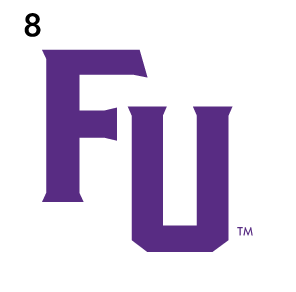 FU Lettermark, purple on white variant, cell 18