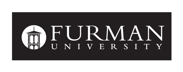 Furman University logo, one color white on black variant