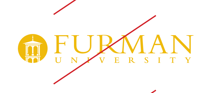 Furman University logo, unacceptable usage - off-brand color yellow variant