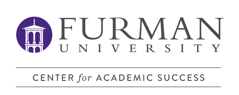 Furman University logo, department logo example - Center for Academic Success variant