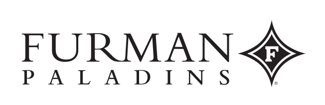 Furman Paladins wordmark with Diamond F symbol, one color black variant