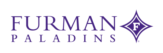 Furman Paladins wordmark with Diamond F symbol, one color purple variant