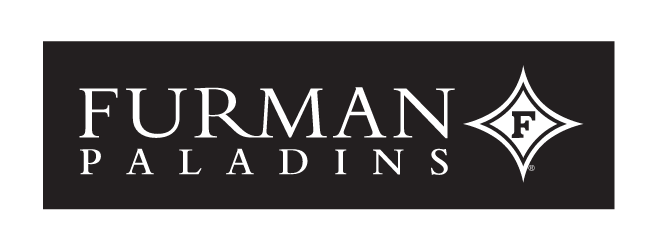 Furman Paladins wordmark with Diamond F symbol, one color reverse variant