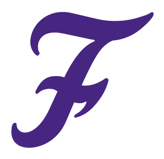 F lettermark, Fenway Park script, purple variant