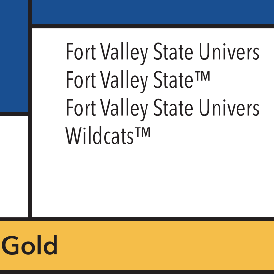 Fort Valley State University logo, full color variant, cell 6