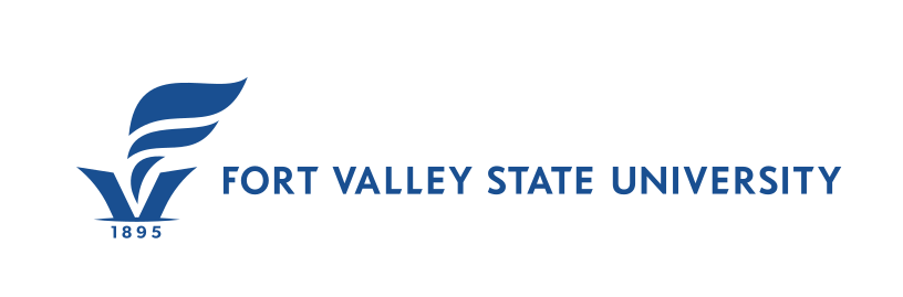 torch logo with Fort Valley State University wordmark, blue and gold variant, cell 39