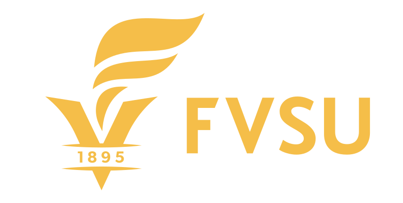 torch logo with FVSU wordmark, gold variant, cell 50