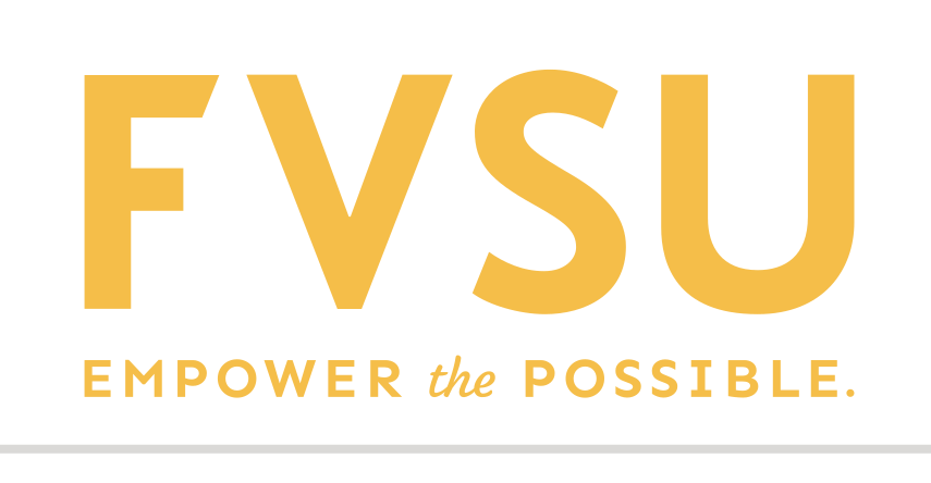 FVSU wordmark with tagline, gold variant, cell 64