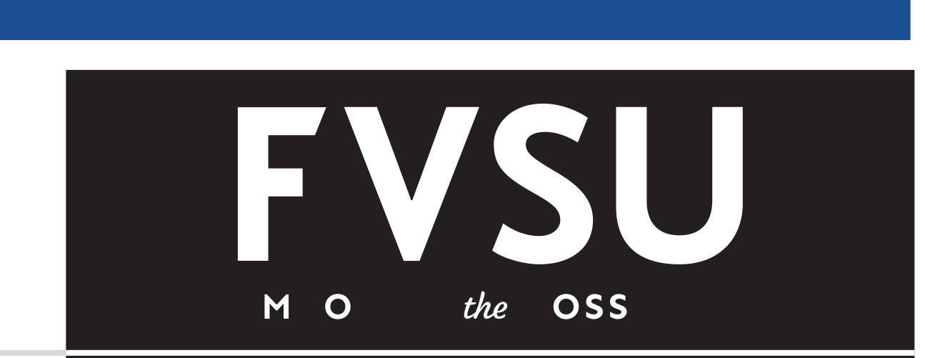 FVSU wordmark with tagline, white reverse variant, cell 66