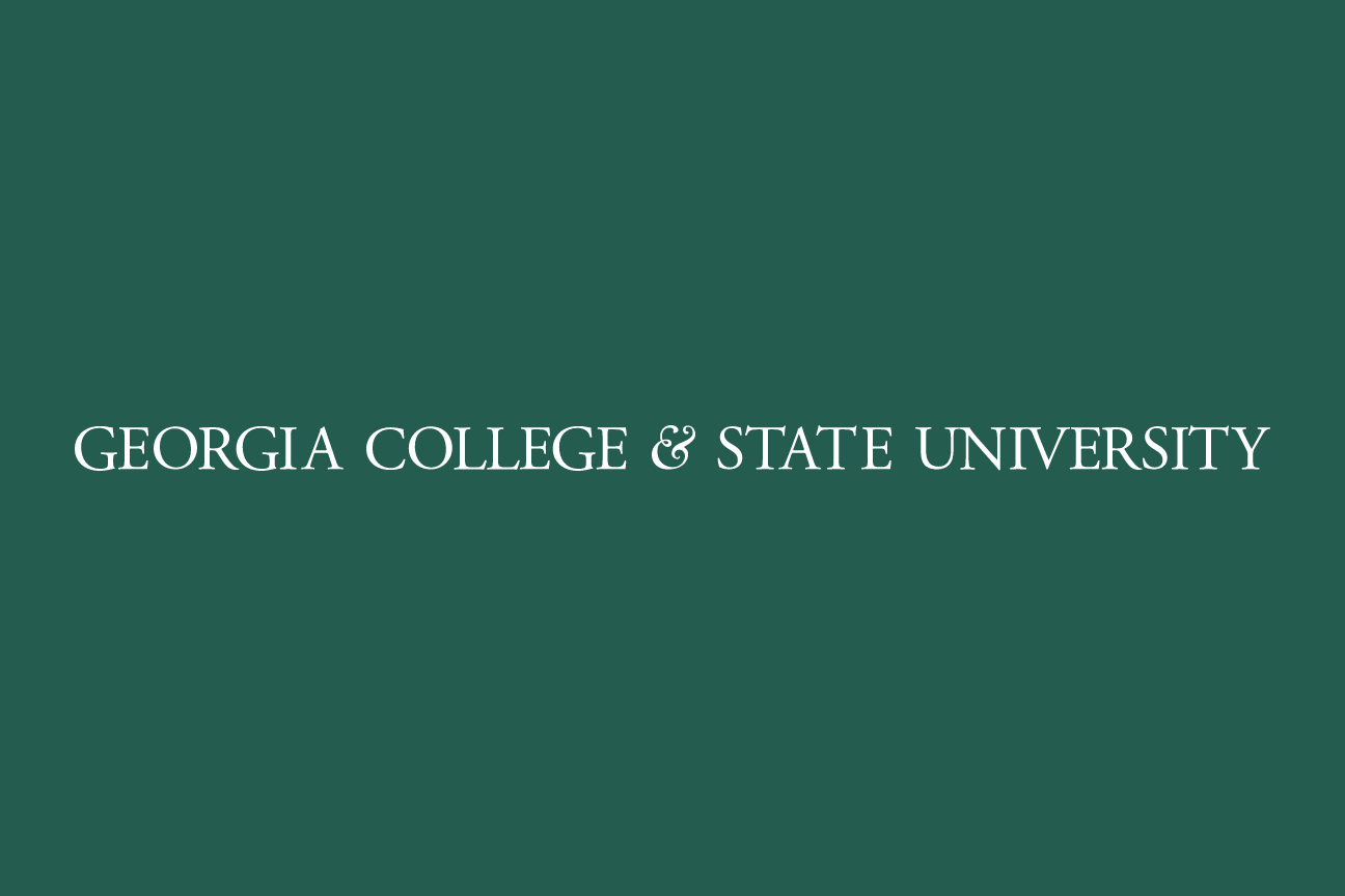 Georgia College & State University wordmark, white variant, cell 11