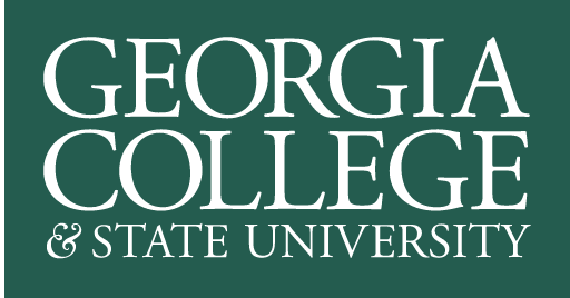Georgia College & State University wordmark, white variant, cell 14