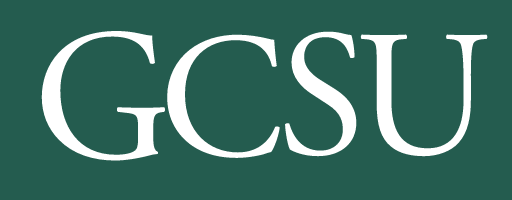 GCSU wordmark, white variant, cell 20