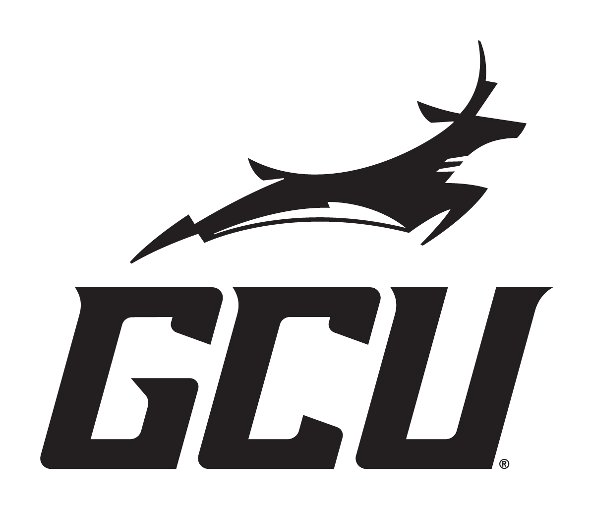 GCU Lopes logo, black variant, cell 3