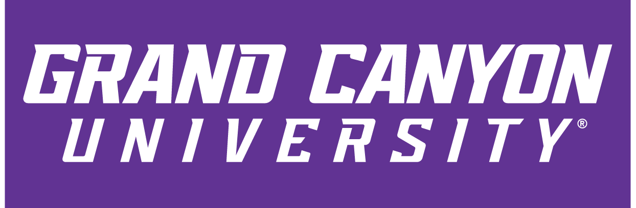 GRAND CANYON UNIVERSITY wordmark, white on purple variant, cell 2