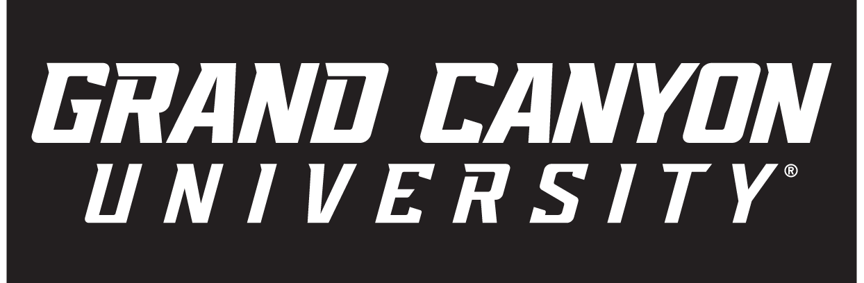 GRAND CANYON UNIVERSITY wordmark, white on black variant, cell 4