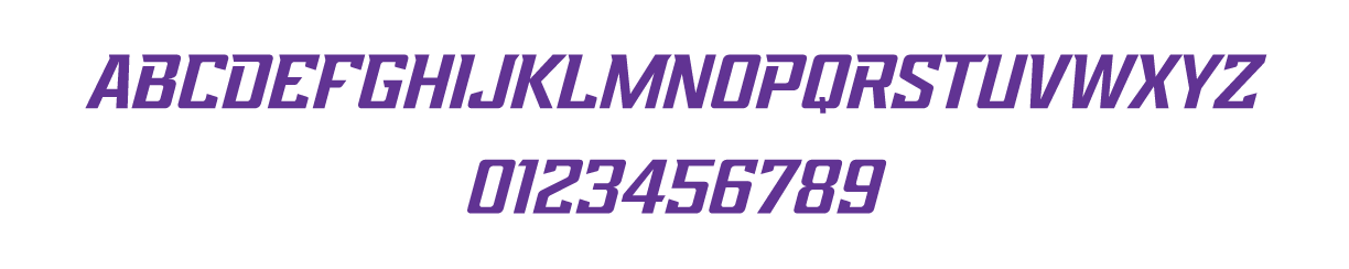 Grand Canyon University font system, purple italic variant, cell 5