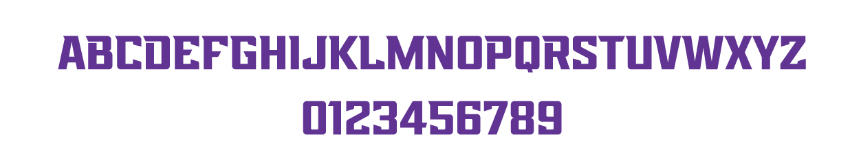Grand Canyon University font system, purple bold variant, cell 9