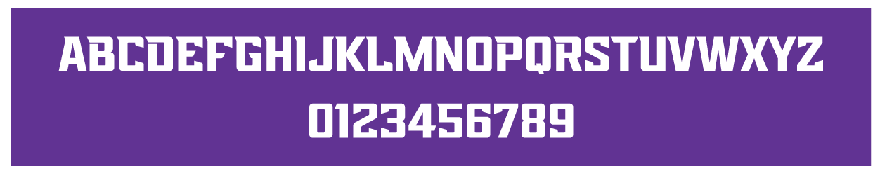 Grand Canyon University font system, white on purple bold variant, cell 10