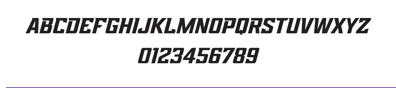 Grand Canyon University font system, black bold italic variant, cell 15