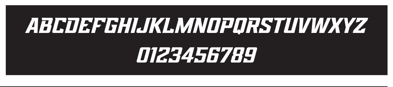 Grand Canyon University font system, white on black bold italic variant, cell 16